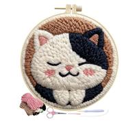 Genérico Punchneedle - interactivo de artesanía y bordado con diseño de gato lindo | bordado Punchneedle, rafia versátil para principiantes y, para los amantes de