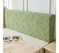 Genérico Punto Cabecero Cama 180 con patrón de Hojas 3D tamaño Completo elástica a Prueba de Polvo Protectora Fundas Cabeceros para decoración de dormi Geometría - Verde Rey: 190-210 cm