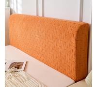 Genérico Punto Cabecero Cama 180 con patrón de Hojas 3D tamaño Completo elástica a Prueba de Polvo Protectora Fundas Cabeceros para decoración de dormi Tejido - Naranja 210-230 cm/83-90 5 Pulgadas