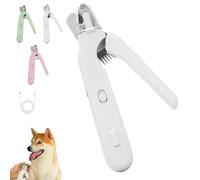 Genérico Pupnourish Nail Trimmer, 2 in 1 Nail Clipper and Grinder, Feature LED Light to Visualize Blood Lines, Dust Cover Collects Nail and Low Noise Rechargeable, for Most Animals (White)