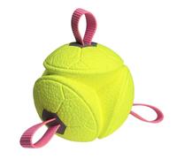 Genérico Puppy Ball - Chew Knot, 1 Pack Tethered Orb for Pet Training, Bouncing Object with Handle, Animal Gear, Recreation Tool for Boredom, Small Large Breed, Indoor, Outdoor, Enrichment, Games