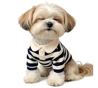 Genérico Puppy Shirts for Small Dogs - Striped Costume with Collar | Breathable Dog Outfits,for Travel Park Beach Outdoor Party Holiday Birthday Photography