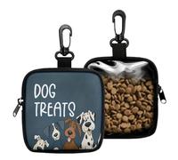 Genérico Puppy Treat Pouch, Pet Snack Bag for Training, Portable Clear Printed Pouches with Clip with Quick Access Link, Feeding Pouch for Reward Storing, Snack Dispensing and Outdoor Walking
