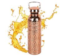 Genérico Pure Copper Water Bottle - Ayurvedic Drinking Container | Seamless Metal Body with Leak Resistant Cap, Traditional Wellness Bottle for Home Office Yoga Travel and Fitness Routine