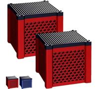 Genérico Pure Cube Water Trough Filter, Eco-Aquarium Water Troughs Purifier Cubes, Activated Carbon Cube for Fish Tank, Pond & Odor Control (Red 2 pcs)