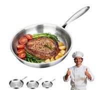 Genérico Pure Titanium Pan, Pure Titanium Pan Hammered Pattern Dishwasher-Friendly, Super Durable, Scratch-Resistant, uncoated, Non-Stick, Even Heating, for All Cooktops (Without lid,26cm)