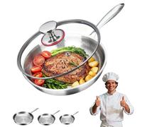 Genérico Pure Titanium Pan, Pure Titanium Pan Hammered Pattern Dishwasher-Friendly, Super Durable, Scratch-Resistant, uncoated, Non-Stick, Even Heating, for All Cooktops (With lid,36cm)