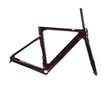 Genérico Purple Carbon Fiber Bicycle Frame, Windbreak Road Disc Brake Series(54CM)