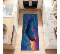 Genérico Púrpura Alfombras Larga 60 x 150 cm, Fantasía Gallo Puesta De Sol Alfombra Pelo Corto Moqueta Sala Alfombrilla Grande Salon Antideslizante para Habitacion Comedor Dormitorio