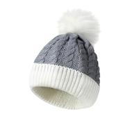 Genérico Púrpura Lentejuelas Hairball Knitted Hat Santa Hat Sombrero de Muerte, gris, Talla única