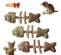 Genérico Purrident - Fix Your Cat’S Dental Health, Natural Fishbone Cat Dental Toy, Natural Fishbone Catnip & Silvervine Chew Toy, Interactive Kitten Chew Playthings, for Cats Teeth Cleaning (3pcs D)