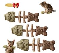 Genérico Purrident - Fix Your Cat’S Dental Health, Natural Fishbone Cat Dental Toy, Natural Fishbone Catnip & Silvervine Chew Toy, Interactive Kitten Chew Playthings, for Cats Teeth Cleaning (3pcs B)