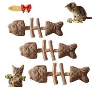 Genérico Purrident - Fix Your Cat’S Dental Health, Natural Fishbone Cat Dental Toy, Natural Fishbone Catnip & Silvervine Chew Toy, Interactive Kitten Chew Playthings, for Cats Teeth Cleaning (3pcs C)