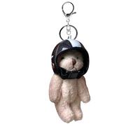 Genérico Purse Bear Charm, Plush Bag Accessory with Helmet, Stylish Animal Keyring Pendant, Cute Ornament for Women, Travel Backpack, Wallet, Home Decoration, Gift Idea, Fashion Accent