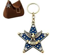 Genérico Purse Keychain Eagle Charm, 250th Acrylic Decor, 2D Bag Accessory with Patriotic Style, Compact Pack Utility with Easy Clip, Fashion Accessory, Longtail Travel Organizer Aid for Wallet Use