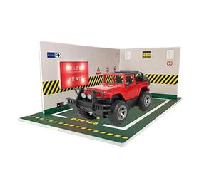 Genérico PVC Parking Garage Model | 1:24 Scale Diecast Parking Garage Model with LED Light | 9.84x5.51x3.62 Inches Car Models Collectibles Garrage Suitable For Bedroom, Living Room