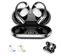 Genérico Q39 Ai Translation Clip-On Bluetooth Earphones, Q39 AI Earbuds Translate, Bluetooth 5.4 Real Time Open Ear Headphones, Real Time, Long Battery Life, for Travel Business Learning (Black)