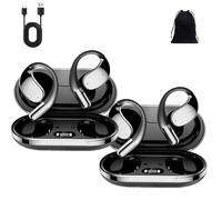 Genérico Q39 Ai Translation Clip-On Bluetooth Earphones, Q39 Ai Earbuds Translate, Intelligent Noise Reduction, Support 140 Languages & Accents, For Travel Business Learning (Black*2pcs)