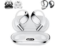 Genérico Q39 Ai Translation Clip-On Bluetooth Earphones, Q39 AI Earbuds Translate, Real Time Bluetooth 5.4 Translation Headphones, Waterproof, Open, for Travel Business Learning (White+AI)