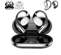 Genérico Q39 Ai Translation Clip-On Bluetooth Earphones, Q39 AI Earbuds Translate, Real Time Bluetooth 5.4 Translation Headphones, Waterproof, Open, for Travel Business Learning (Black+AI)