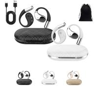 Genérico Q39 Ai Translation Clip-On Bluetooth Earphones, Q39 AI Earbuds Translate, Real Time Open Ear Headphones, Translator Earbuds Fit iOS Android Ideal for Travel Business Learning (Black+White)