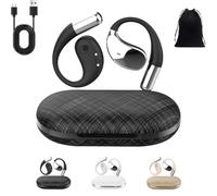Genérico Q39 Ai Translation Clip-On Bluetooth Earphones, Q39 AI Earbuds Translate, Real Time Open Ear Headphones, Translator Earbuds Fit iOS Android Ideal for Travel Business Learning (Black)
