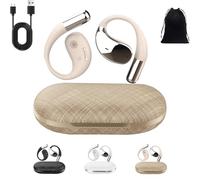 Genérico Q39 Ai Translation Clip-On Bluetooth Earphones, Q39 AI Earbuds Translate, Real Time Open Ear Headphones, Translator Earbuds Fit iOS Android Ideal for Travel Business Learning (Gold)