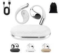 Genérico Q39 Ai Translation Clip-On Bluetooth Earphones, Q39 AI Earbuds Translate, Real Time Open Ear Headphones, Translator Earbuds Fit iOS Android Ideal for Travel Business Learning (White)