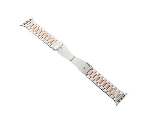 Genérico QL Supply Co Correa de Acero Inoxidable for Reloj, 46mm, 49mm, 40/44mm, 42mm, 41m/45mm, Pulsera de Metal 2 Series 10 9 8 7 SE 6 5 4(Silver Rose Gold-Too,38 40 41mm S10-42mm)