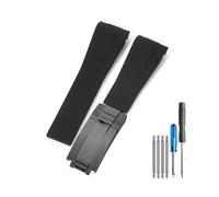 Genérico QL Supply Co For Correa de Goma Black Water Ghost de 20 a 21mm, Correas de Reloj de Silicona con Hebilla Plegable de Acero Inoxidable sólido(Black-Black-Z9,21mm)