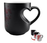 Generico que cambia de color: cerámica reactiva al calor, vasos que revelan la temperatura, innovador recipiente para bebidas romántico, vaso de té térmico con cambio de color
