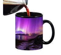 Generico que cambia de color, sensible al calor, detector de cerámica que cambia de calor | Northern Lights Design Cool Coffee Tea color, cerámica para niños, niñas, hombres mujeres