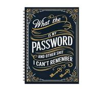 Genérico ¿Qué Carajo Es Mí Contraseña?, Con Tapa Dura Encuadernada En Espiral, 21x14,5cm, Divertido Y Práctico Libro De Registro Organizador De Contraseñas, Fácil De Usar, Para Personas Olvidadizas
