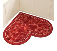 Genérico Quick Drying Bath Mat, Red Love Super Absorbent Non-Slip Bathroom Floor Mat, 23.6x23.6x0.4 Inch Romantic Carpet,Perfect For Door Kitchen Shower Room Home Decor, Versatile Placement