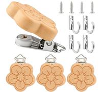 Genérico Quilt Wall Hangers, Wooden Tapestry Clip Set With Metal Hooks
