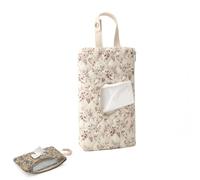 Genérico Quilted Baby Wipe Holder, Floral Diaper and Wipes Pouch, Refillable Portable Mommy Diaper Bag (A)
