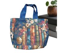 Genérico Quilted Tote Bag for Women Book Floral Design Tote | Vintage Shoulder Bag for Women for Students Travel Work School College Shopping Luggage Commuting