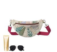 Genérico Quilted Tote Bag - Vintage Design, Adjustable Strap Bohemian Style | Handmade Fabric Shoulder Bag For Women Girls, Outdoor Hiking, Cycling, Fishing, Camping, Picnic, Party Use