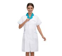 Genérico Química De Laboratorio Blusa Medical Manga Corta Hombre Y Mujer Túnica Medical Media Con Bolsillos Blusa Hopital Clínica Ayuda Hogar Kiné Terapeuta ocupacional para Trabajo Cosplay, verde, XL
