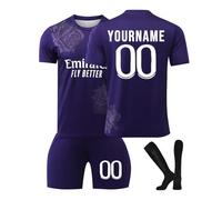 Genérico R Madrid Camiseta de Fútbol Personalizadas Nombre Número para Hombres y Niño, Equipación de Fútbol con Conjunto Top Pantalón Corto y Calcetines Regalo de Fútbol