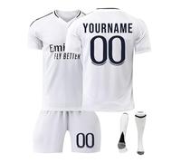 Genérico R Madrid Camiseta de Fútbol Personalizadas Nombre Número para Hombres y Niño, Equipación de Fútbol con Conjunto Top Pantalón Corto y Calcetines Regalo de Fútbol