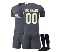 Genérico R Madrid Camiseta de Fútbol Personalizadas Nombre Número para Hombres y Niño, Equipación de Fútbol con Conjunto Top Pantalón Corto y Calcetines Regalo de Fútbol