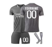 Genérico R.Madrid Camiseta Fútbol Personalizadas para Hombres y Niño, Equipación Fútbol DIY Nombre y Número con Conjunto Top Pantalón Corto y Calcetines Regalo de Fútbol