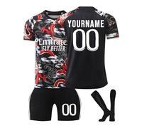 Genérico R.Madrid Camiseta Fútbol Personalizadas para Hombres y Niño, Equipación Fútbol DIY Nombre y Número con Conjunto Top Pantalón Corto y Calcetines Regalo de Fútbol