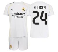 Genérico R. Madrid Conjunto Camiseta y Pantalón 2025/26 Réplica Oficial - EQUIPO MASCULINO- DEAN HUIJSEN - Primera Equipación - UNISEX (FR/ES, Edad, 6 años, Regular, Blanca)