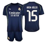 Genérico R.Madrid - Conjunto Niño Réplica Oficial 25-26 | Camiseta Arda Güler Nº15 + Pantalón | Azul Marino | Tejido Transpirable | Escudo Bordado | Hasta 14 Años (4 años, Azúl, Estandar)