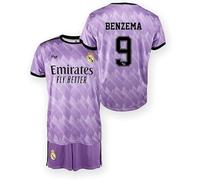 Genérico R. Madrid Conjunto Segunda equipación 2022-23 Camiseta y Shorts de Fútbol para Niños - Conjunto Deportivo Infantil Transpirable, Cómodo y Resistente para Entrenamientos y Juegos