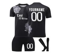 Genérico R.Madrid Equipación Fútbol Personalizadas para Hombres y Niño, Camiseta Fútbol DIY Nombre y Número con Conjunto Top Pantalón Corto y Calcetines Regalo de Fútbol
