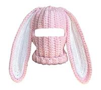 Genérico Rabbit Ear Hat Autumn and Winter Neck Knitted Hat (One Size)