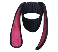 Genérico Rabbit Ear Hat Autumn and Winter Neck Knitted Hat (One Size)